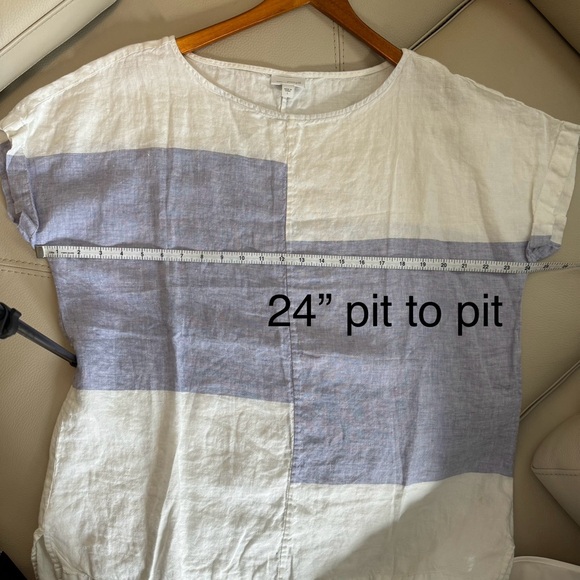 100% Linen Colorblock Top - Picture 3 of 5